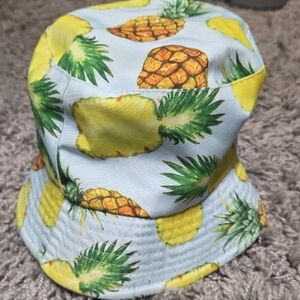 Pineapple Print Kids Bucket Hat - Blue and Yellow